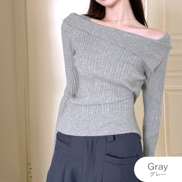 グレー | ニット トップス リブニット | JOCOSA