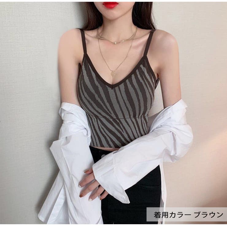 d.i.a ギャル服 ゼブラ柄 クロスストラップキャミソール d.i.a ギャル服 ゼブラ柄 クロスストラップキャミソール