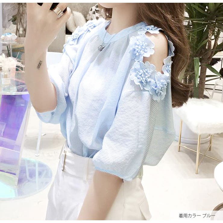 ブラウス 細ボーダー 肩みせ | JOCOSA | 詳細画像17 