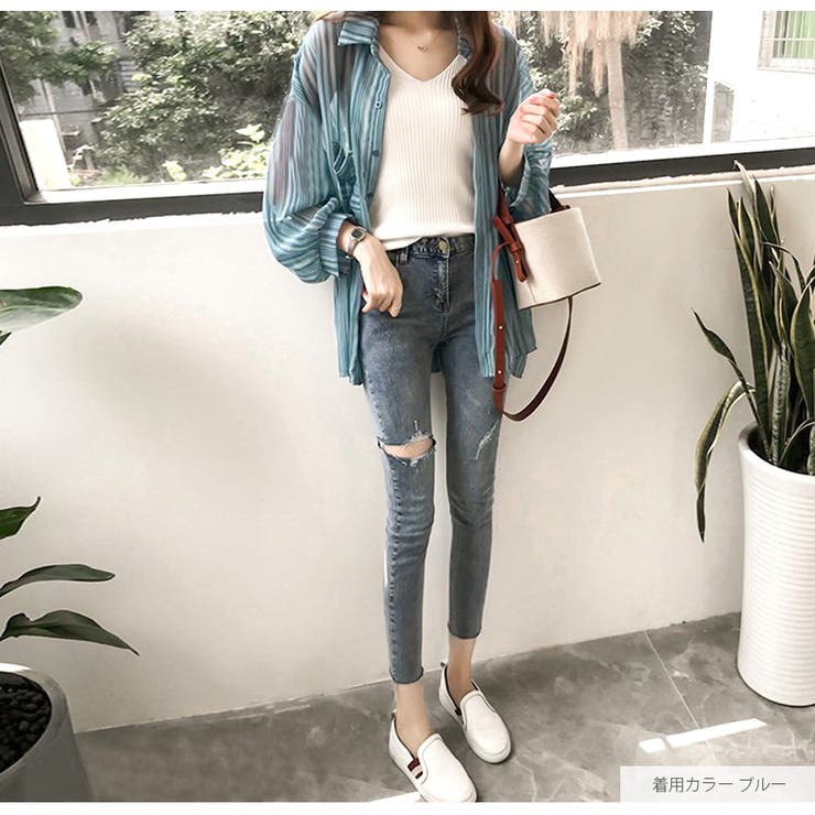 シアーシャツ 長袖 ストライプ | JOCOSA | 詳細画像23 