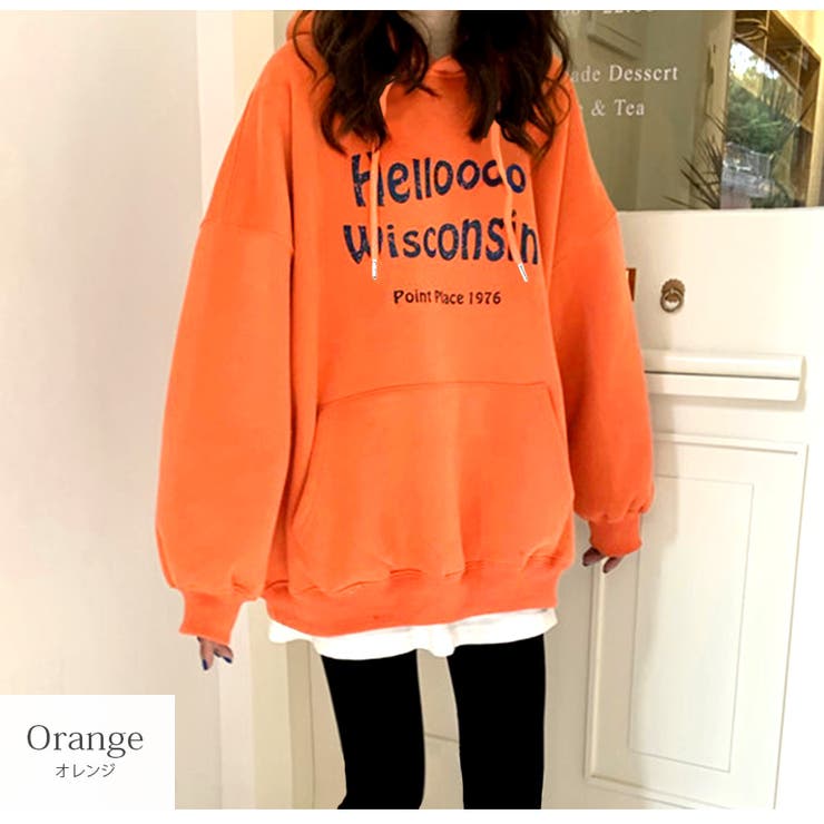 【オレンジ】パーカー 裏起毛  ロゴ[品番：JCSW0001619]｜JOCOSA（ジョコサ）のレディースファッション通販｜SHOPLIST（ショップリスト）