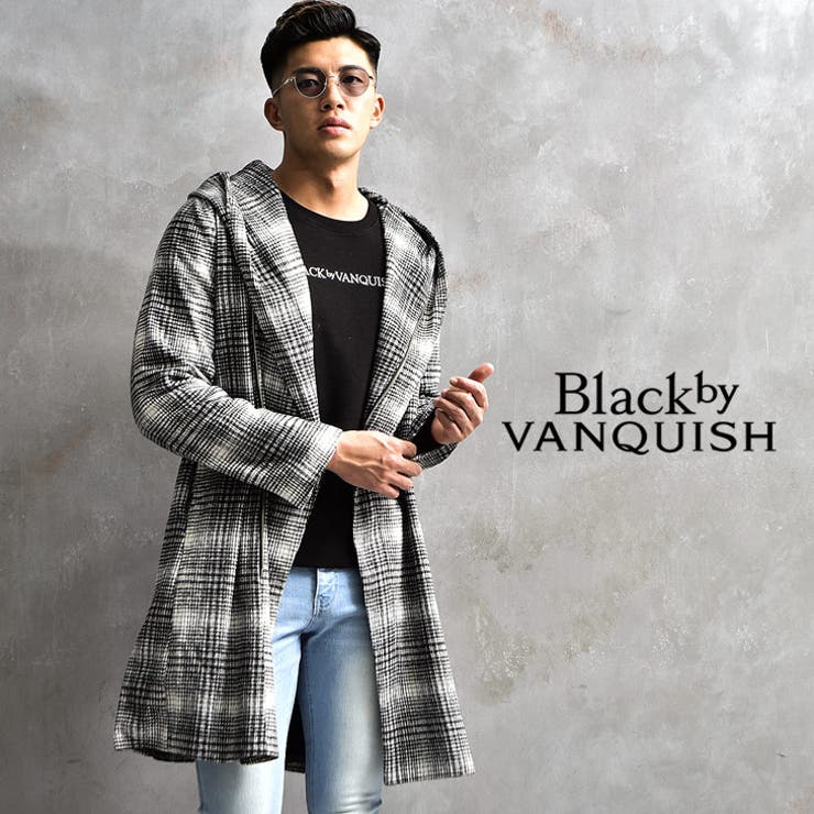 VANQUISH ウールコート　黒　ブラック　ロングコート