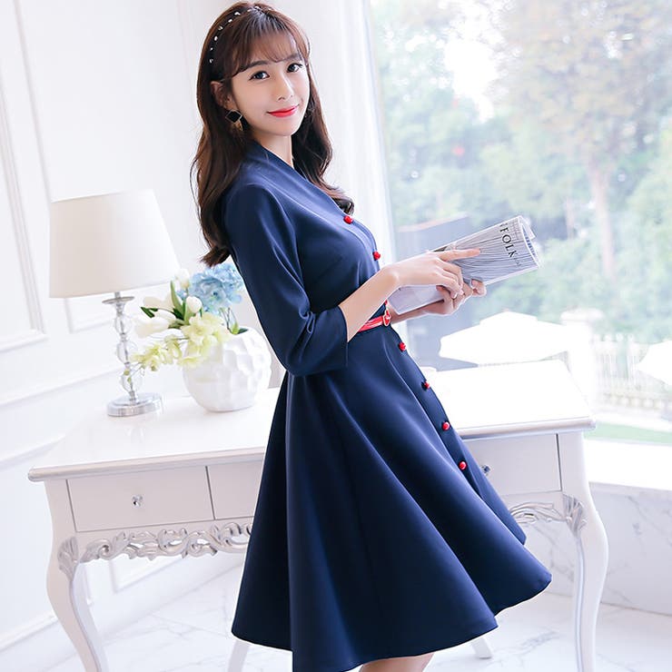フェミニン系ふんわり 前ボタンフレアワンピース Aライン 品番 Jsfw Js Fashion ジェーエスファッション のレディース ファッション通販 Shoplist ショップリスト