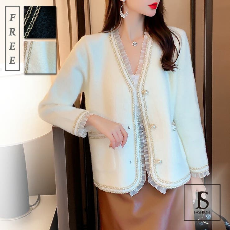 ジャケット風ニットカーディガン 全2色 ニットジャケット 品番 Jsfw Js Fashion ジェーエスファッション のレディース ファッション通販 Shoplist ショップリスト