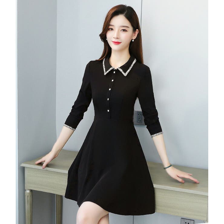 ツイードヘム Aラインワンピース 襟付 | JS FASHION | 詳細画像7 