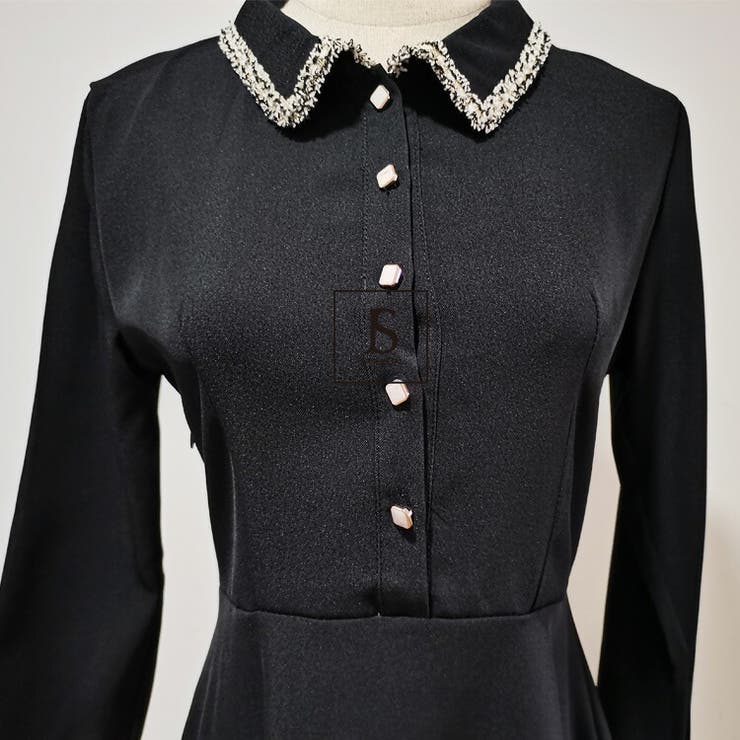 ツイードヘム Aラインワンピース 襟付 | JS FASHION | 詳細画像16 