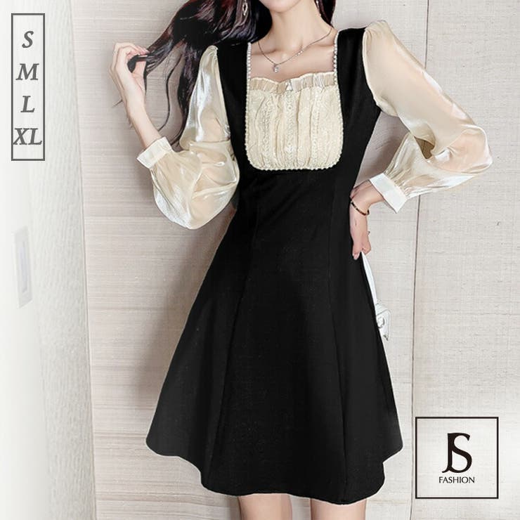 パーティードレス バックリボン レイヤード風aラインワンピース 品番 Jsfw Js Fashion ジェーエスファッション のレディースファッション通販 Shoplist ショップリスト