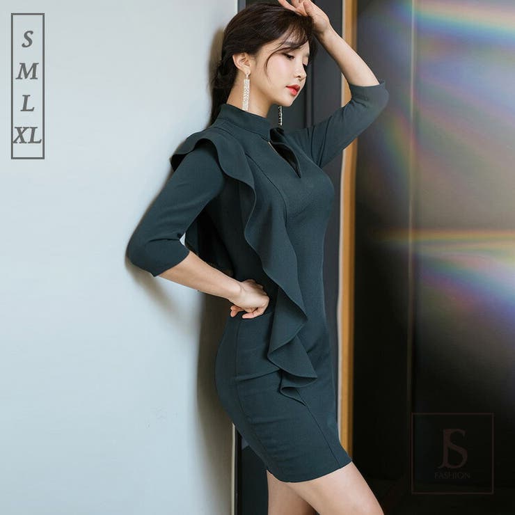 パーティードレス 肩フリル タイトワンピース 品番 Jsfw Js Fashion ジェーエスファッション のレディースファッション通販 Shoplist ショップリスト