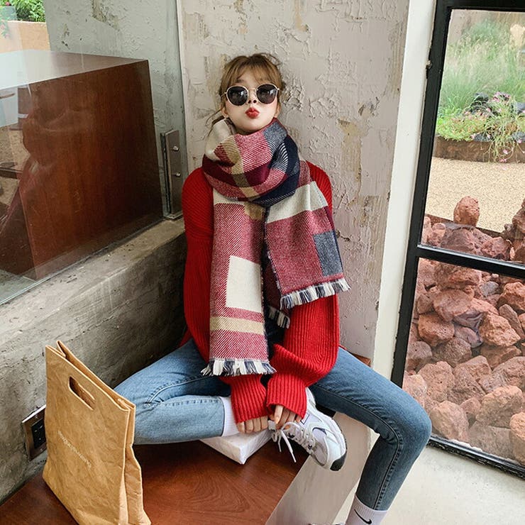 チェック柄マフラー 全4色 ストール[品番：JSFW0009164]｜JS FASHION（ジェーエスファッション）のレディース ファッション通販｜SHOPLIST（ショップリスト）