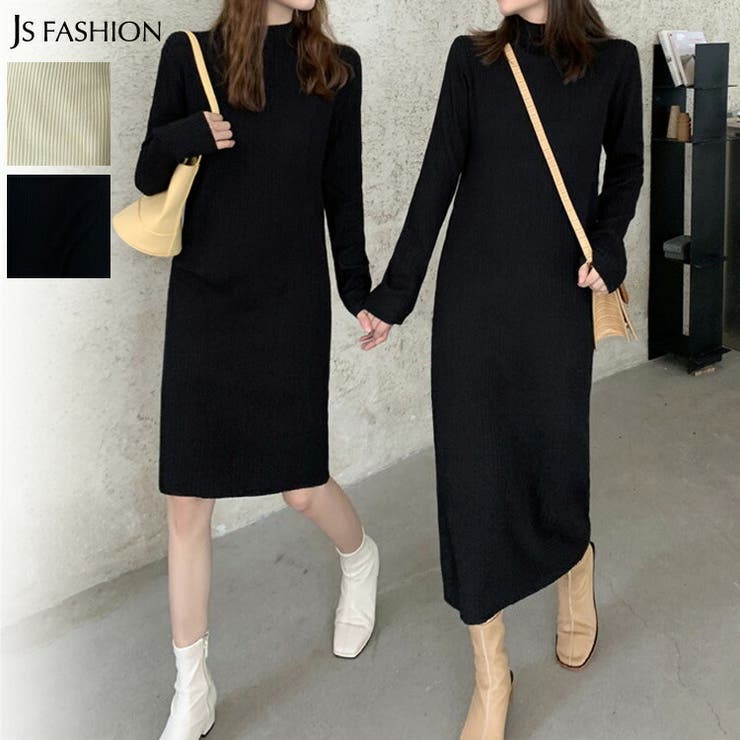 2種類丈リブニットワンピース 全2色 ハイネック 品番 Jsfw Js Fashion ジェーエスファッション のレディースファッション通販 Shoplist ショップリスト