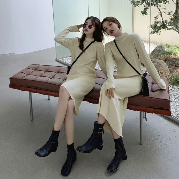 2種類丈リブニットワンピース 全2色 ハイネック 品番 Jsfw Js Fashion ジェーエスファッション のレディースファッション通販 Shoplist ショップリスト