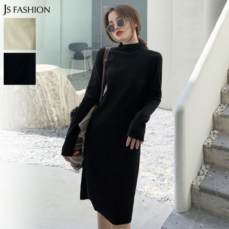 2種類丈リブニットワンピース 全2色 ハイネック 品番 Jsfw Js Fashion ジェーエスファッション のレディースファッション通販 Shoplist ショップリスト