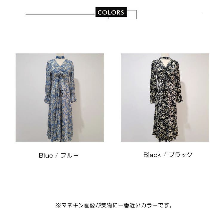 花柄ワンピース 全2色 総柄[品番：JSFW0008193]｜JS FASHION