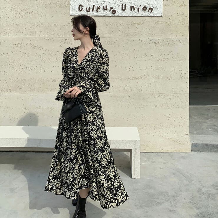 花柄ワンピース 全2色 総柄[品番：JSFW0008193]｜JS FASHION