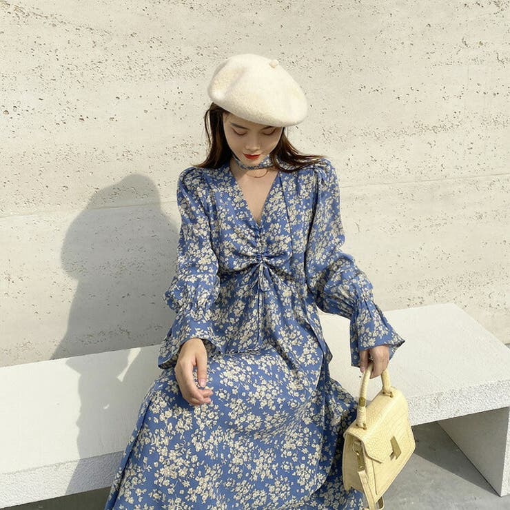 花柄ワンピース 全2色 総柄[品番：JSFW0008193]｜JS FASHION