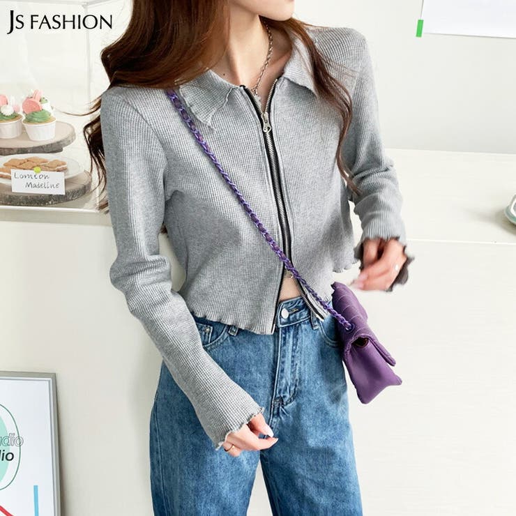 カラートップス ショート丈 ジップアップトップス 品番 Jsfw Js Fashion ジェーエスファッション のレディースファッション通販 Shoplist ショップリスト
