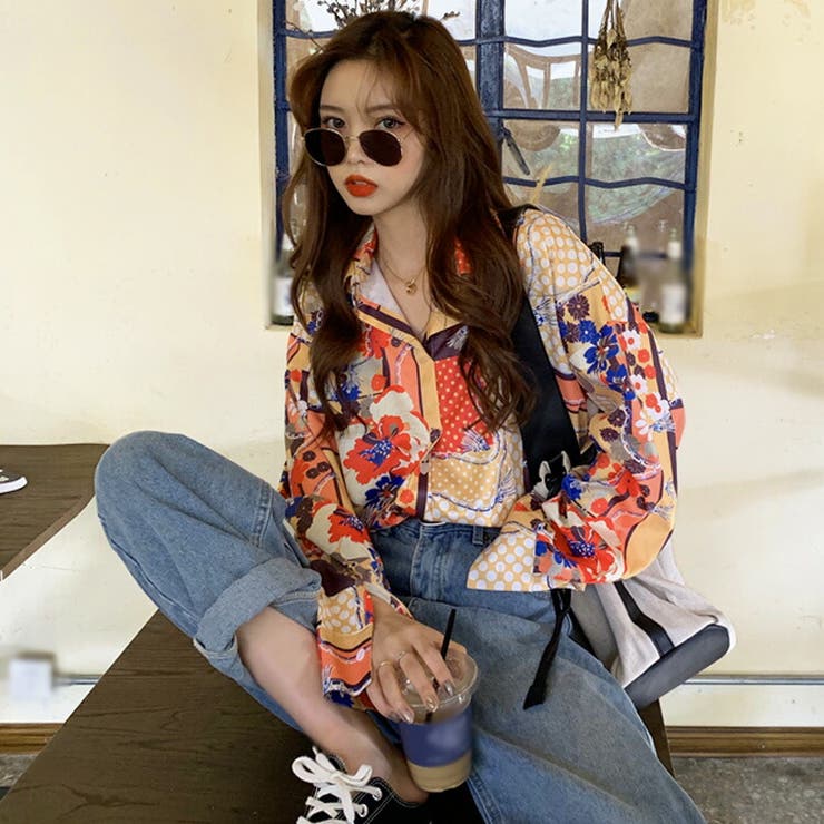 柄シャツ ブラウストップス 柄トップス[品番：JSFW0008349]｜JS