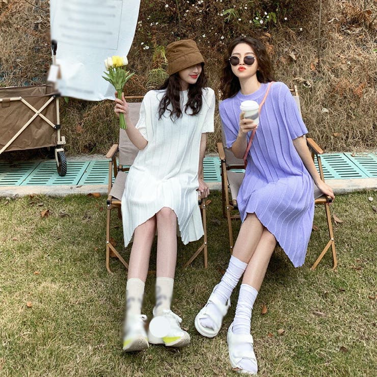 サマーニットワンピース 全2色 半袖 品番 Jsfw Js Fashion ジェーエスファッション のレディースファッション通販 Shoplist ショップリスト
