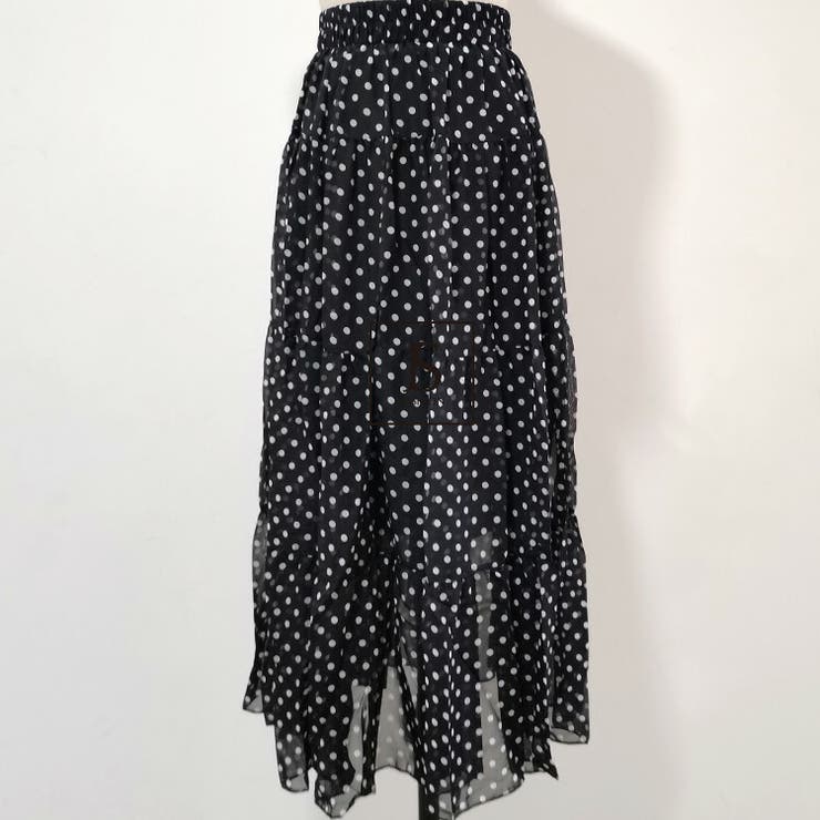 ロングスカート ドット柄 総柄[品番：JSFW0008362]｜JS FASHION