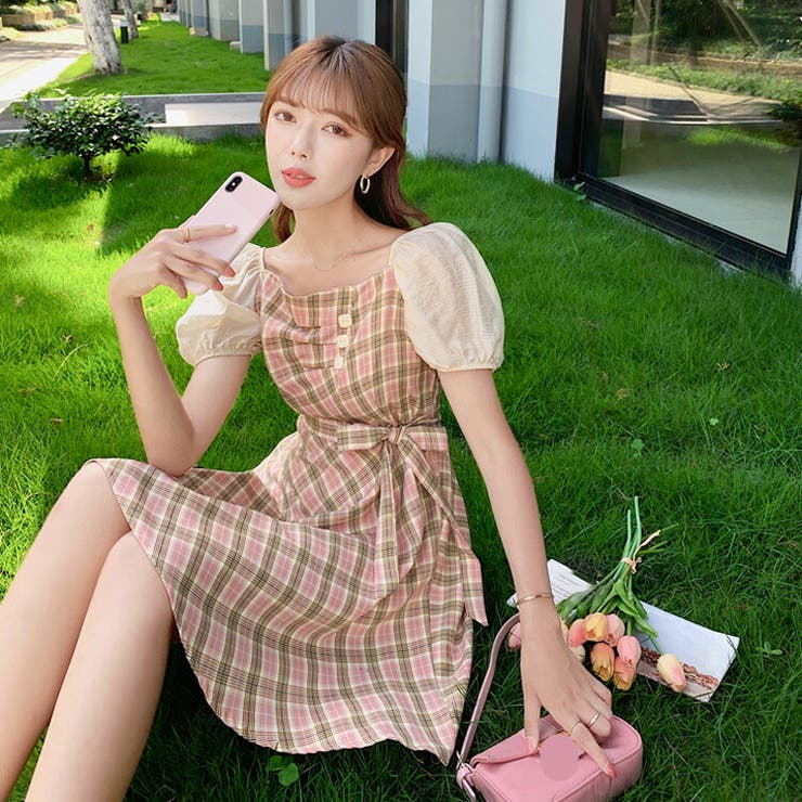 ミニワンピース 全2色 チェック柄[品番：JSFW0008473]｜JS