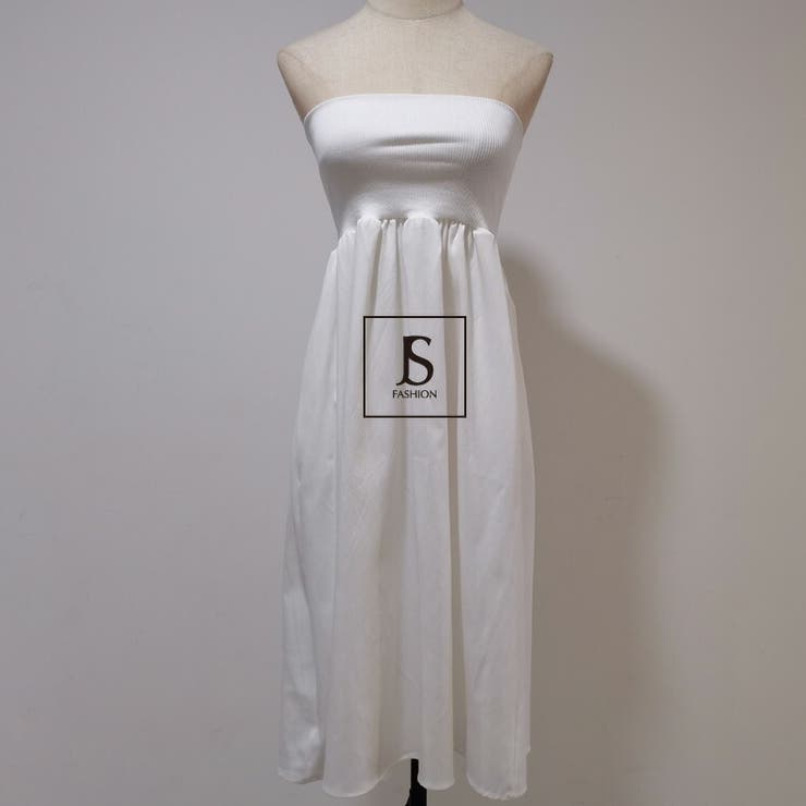 ベアトップワンピース 全2色 ノースリーブ