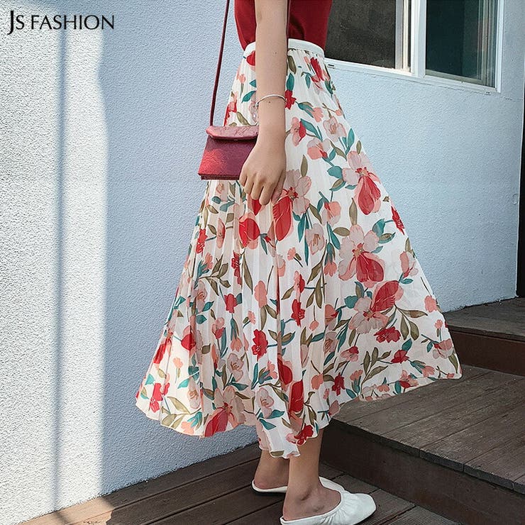 ロングスカート 全2色 花柄スカート[品番：JSFW0008580]｜JS FASHION 