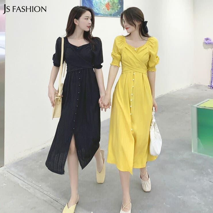 ロングワンピース 全2色 パールボタン飾り 品番 Jsfw Js Fashion ジェーエスファッション のレディースファッション通販 Shoplist ショップリスト