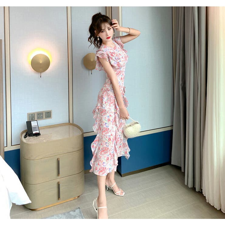 エッセンシャルズ ミニドレス予約16春新作可愛い花柄ジャガード織りミニ丈ワンピース金ピンクs 3l Yj 3510 Finalsale対象商品30 Off Elskaveda Com