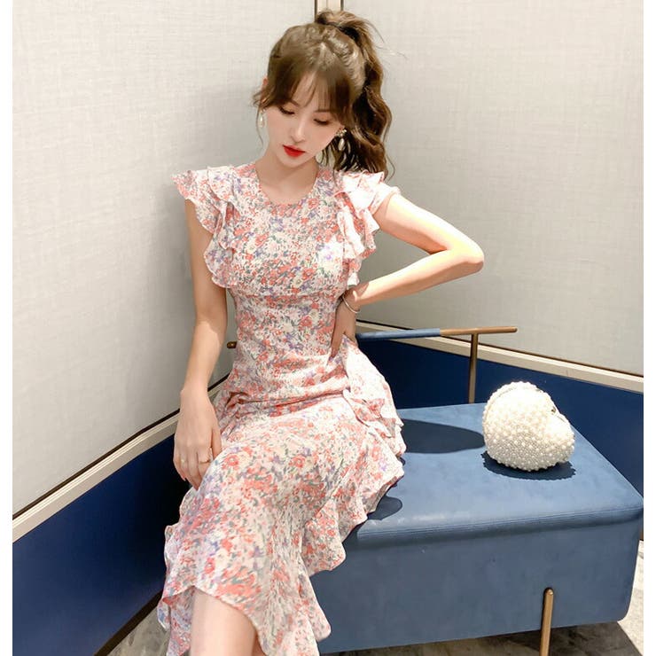 エッセンシャルズ ミニドレス予約16春新作可愛い花柄ジャガード織りミニ丈ワンピース金ピンクs 3l Yj 3510 Finalsale対象商品30 Off Elskaveda Com