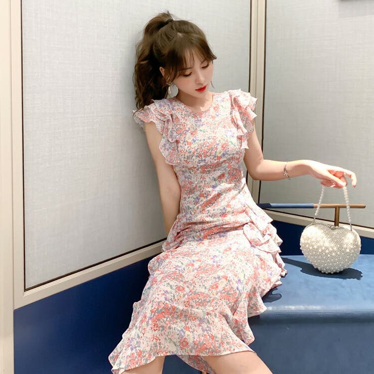 ファイナルバーゲン ミニドレス予約16春新作可愛い花柄ジャガード織りミニ丈ワンピース金ピンクs 3l Yj 3510 最新コレックション Www Iacymperu Org