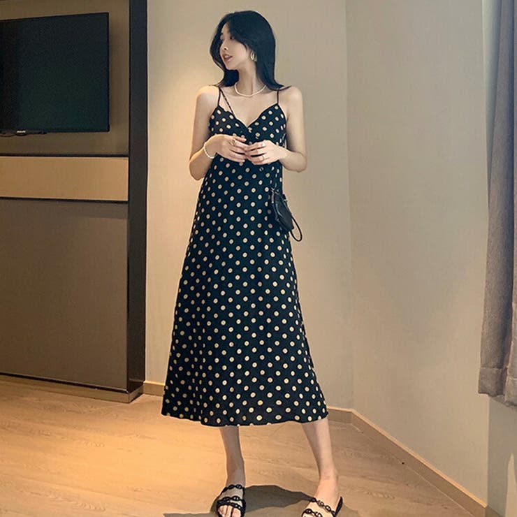 ドット柄ワンピース 全2色 キャミワンピース 品番 Jsfw Js Fashion ジェーエスファッション のレディースファッション通販 Shoplist ショップリスト