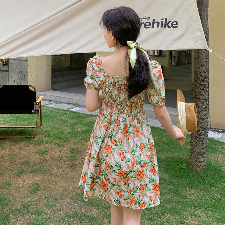 花柄ワンピース 全2色 半袖[品番：JSFW0008706]｜JS FASHION（ジェー