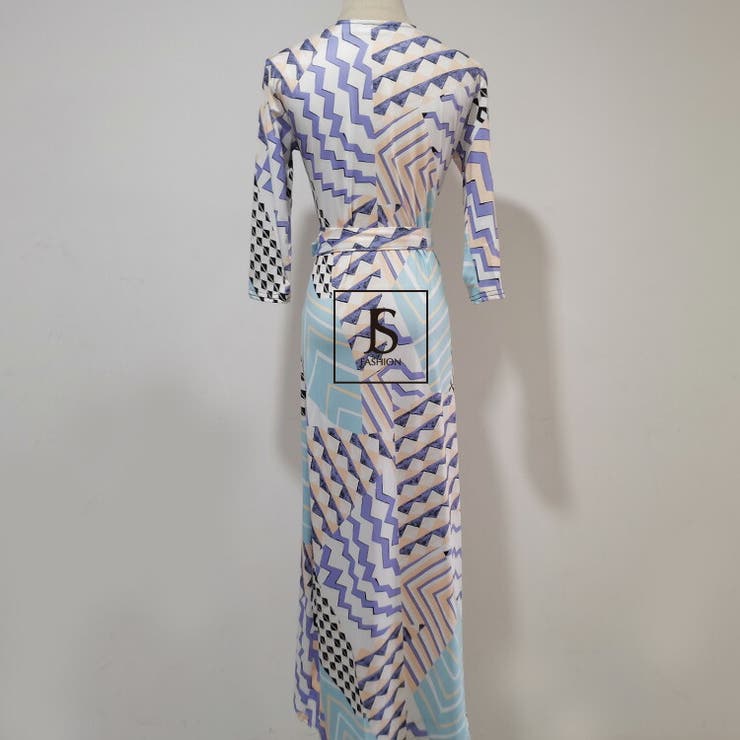 カシュクールワンピース 前開く 総柄 | JS FASHION | 詳細画像8 
