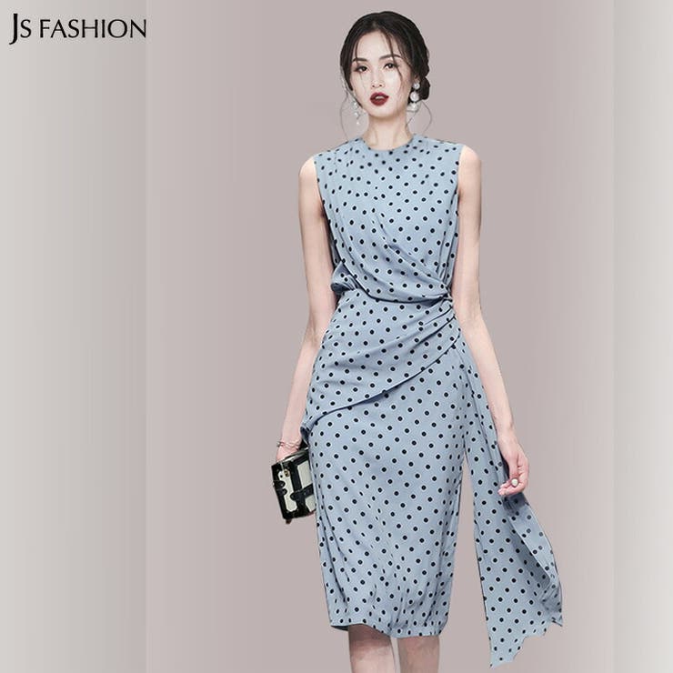 定価3.3万円　FENNELグリーン ドット柄 シースルー袖 ドレス 9号 定価3.3万円FENNELグリーン ドット柄 シースルー袖 ドレス 9号