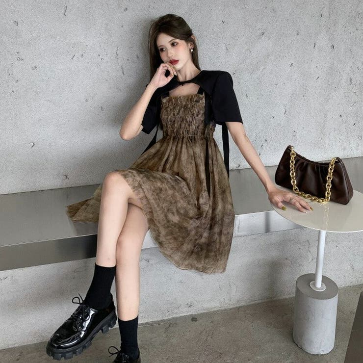 ジェラピケ　上下セット　チュールカップ付きワンピース　チュールショートパンツ キャミワンピース＆チュールブラウスセット｜Stola.（ストラ