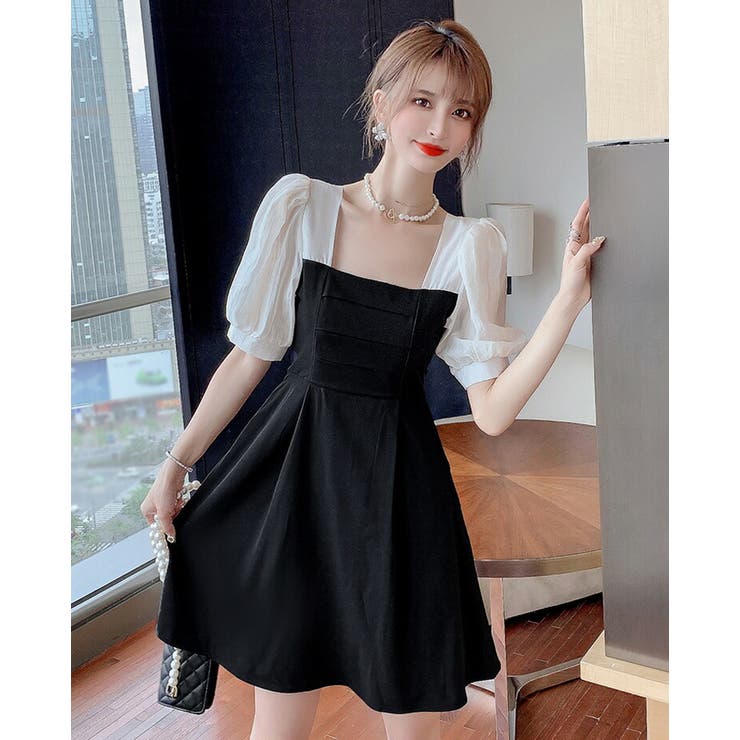 パーティードレス クスエアネック Aライン 品番 Jsfw Js Fashion ジェーエスファッション のレディースファッション通販 Shoplist ショップリスト