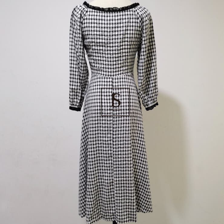 ❤️人気新作 新品♡ SelfPortrait チェック柄ワンピース♡　213 ❤️25新作 新品♡ SelfPortrait 白ドットロングワンピース