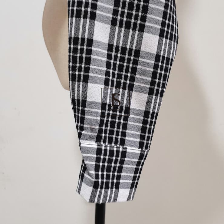 超ショート丈トップス チェックシャツ 春トップス[品番 超ショート丈トップス チェックシャツ 春トップス[品番