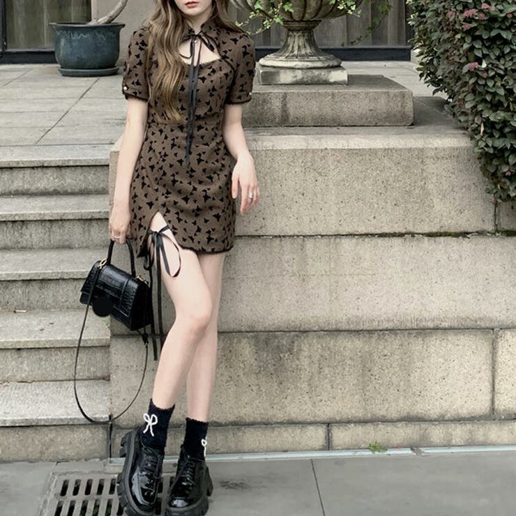 ミニワンピース 蝶々柄 総柄 品番 Jsfw Js Fashion ジェーエスファッション のレディースファッション通販 Shoplist ショップリスト