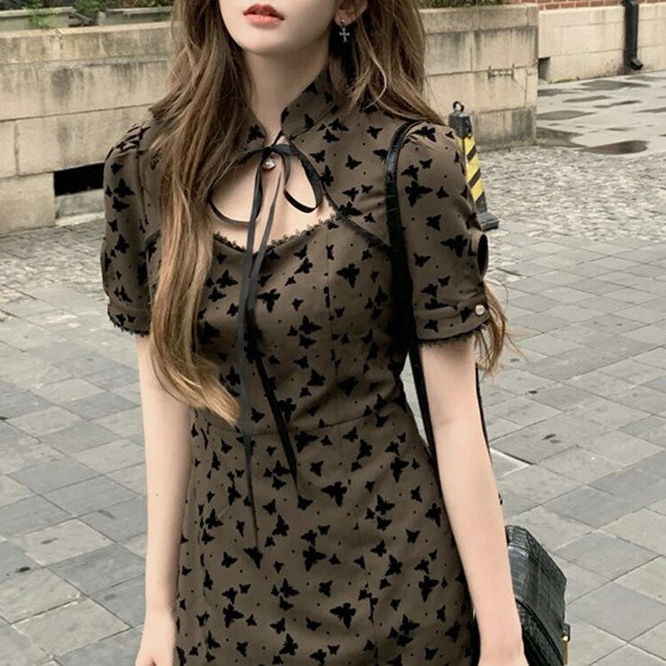 ミニワンピース 蝶々柄 総柄 品番 Jsfw Js Fashion ジェーエスファッション のレディースファッション通販 Shoplist ショップリスト