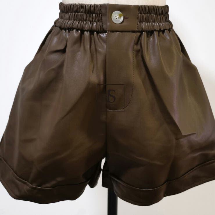 フェイクレザーショートパンツ 全3色 ボトムス[品番