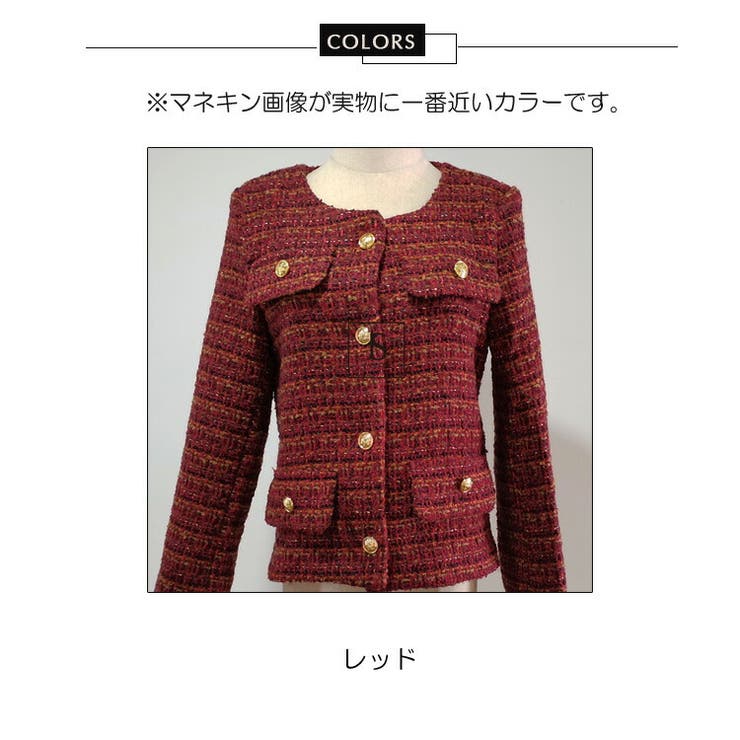 ツイード ジャケット 春[品番：JSFW0009182]｜JS FASHION