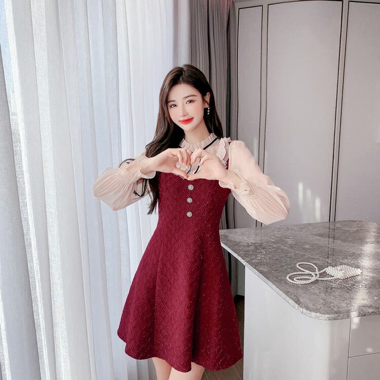 春ワンピース 結婚式 パーティードレス[品番：JSFW0009188]｜JS