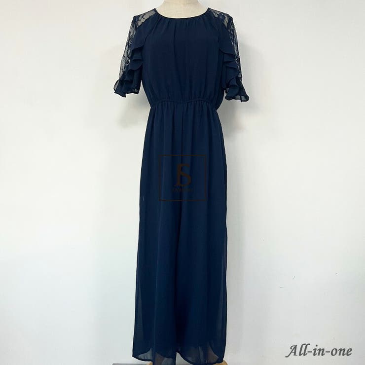 ネイビー | パンツドレス 結婚式 全4色 | JS FASHION