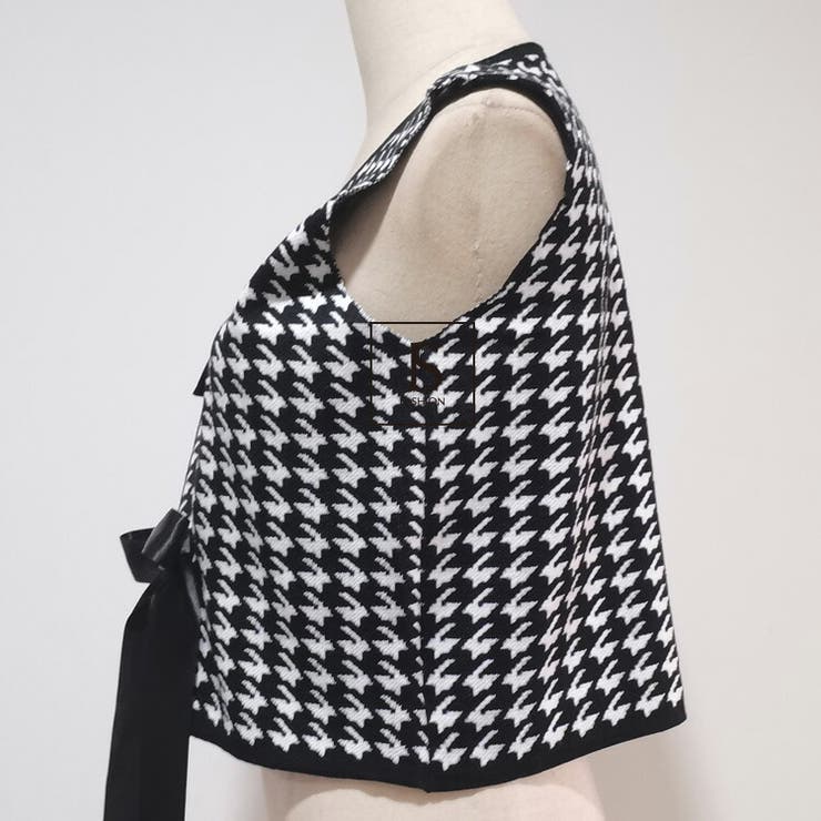 ニットベスト 千鳥柄 チェック柄[品番：JSFW0009856]｜JS