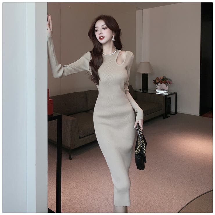 ニットワンピース 全3色 長袖[品番：JSFW0009826]｜JS FASHION（ジェーエスファッション）のレディース ファッション通販｜SHOPLIST（ショップリスト）