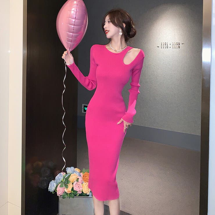 ニットワンピース 全3色 長袖[品番：JSFW0009826]｜JS FASHION