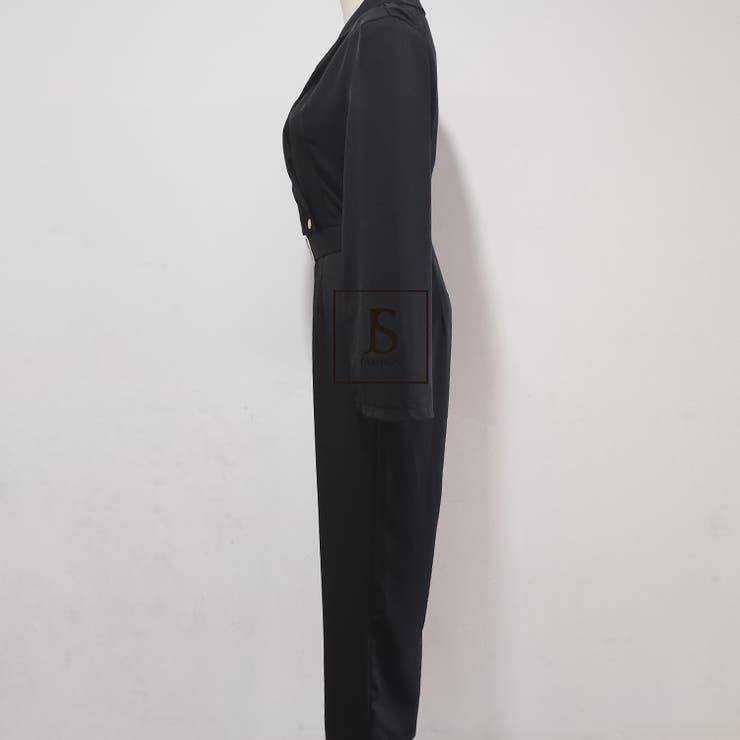 パンツドレス結婚式全2色カシュクールパーティードレスロングパンツワイドパンツ無地黒長袖マキシ丈きれいめオールインワン華やかおしゃれ大人セクシー大きいサイズ上品エレガント成人式謝恩会二次会発表会お呼ばれ食事会秋冬レディース【2212】
