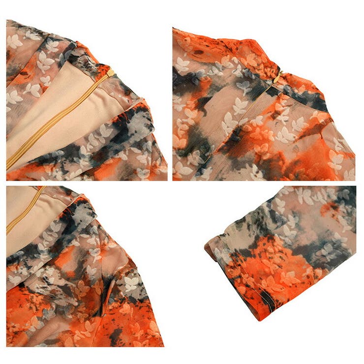 柄ワンピース カシュクールワンピ Vネック | JS FASHION | 詳細画像16 