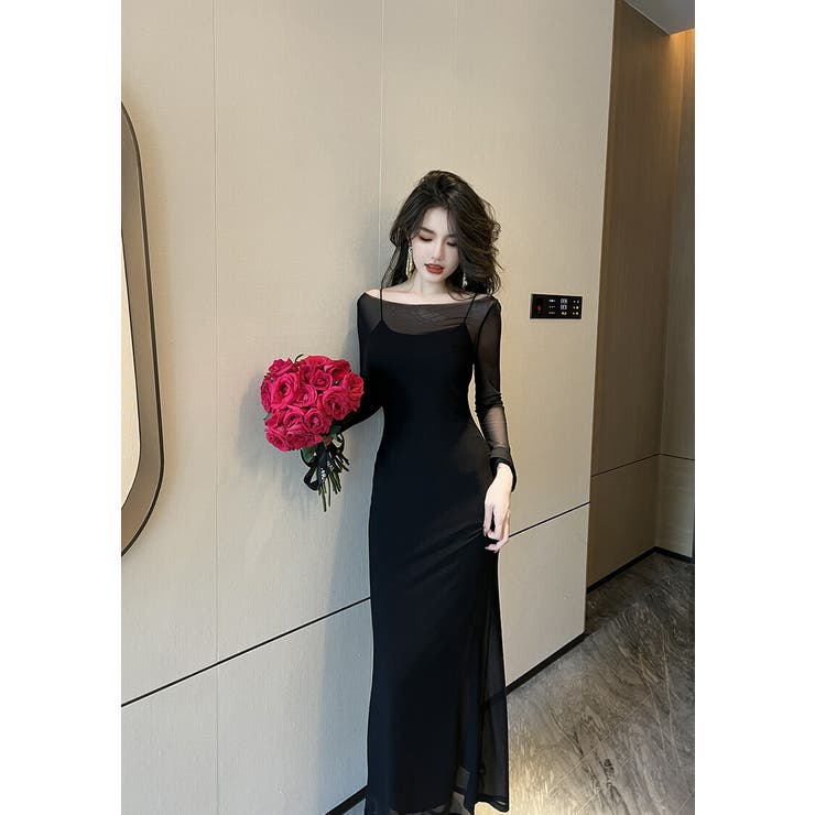 ワンピース ロング ブラック | JS FASHION | 詳細画像6 